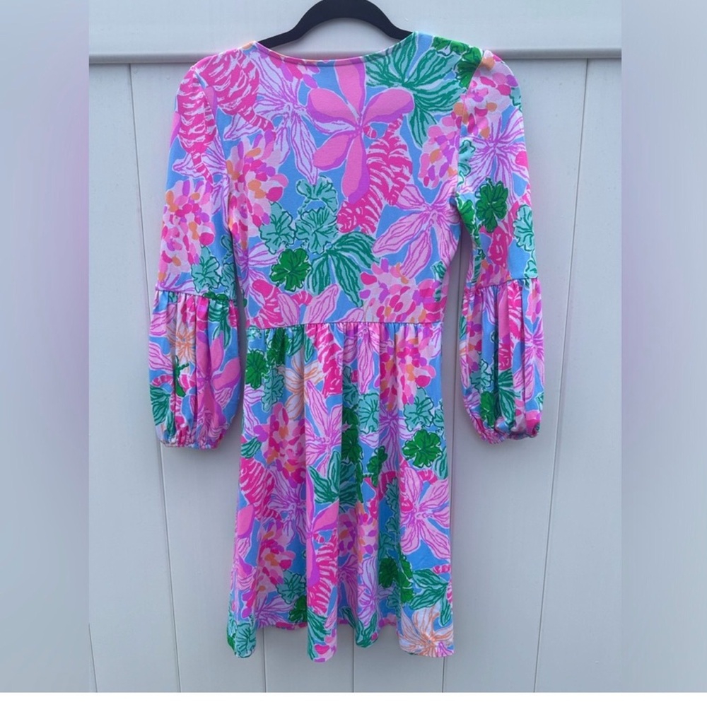 Lilly Pulitzer Aurelia‎ 3/4 Sleeve Dress SZ XXS Multi Tigers Lair